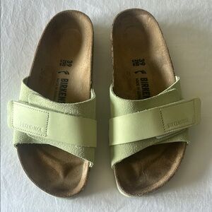 Birkenstock Green Sandals with Cork Footbed
